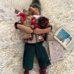 The Tattered Rabbit Farm Vintage handmade Collectible Doll Christmas Pinocchio
